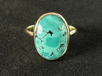 The Himalayan Spirit: Handcrafted 9ct Gold & Tibetan Turquoise Statement Ring
