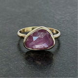 Handcrafted Solid 9ct Gold & Pink Sapphire Statement Ring