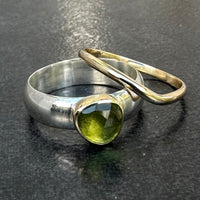 Peridot’s Prayer: Handcrafted Stacker Ring Set with 9ct Gold and Peridot