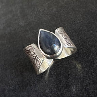 The Azure Dream: handcrafted sterling silver & blue labradorite statement ring