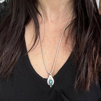 The Blue Horizon: handcrafted 9ct gold, sterling silver & blue labradorite necklace