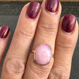 The Pink Blossom - Handcrafted 9ct Pink Gold & Pink Opal Statement Ring