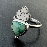 The Himalayan Harmony Ring: handcrafted Tibetan Turquoise & sterling silver statement ring