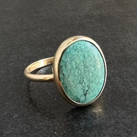 The Himalayan Spirit: handcrafted 9ct gold & Tibetan Turquoise statement ring