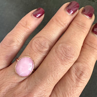 The Pink Blossom - Handcrafted 9ct Pink Gold & Pink Opal Statement Ring