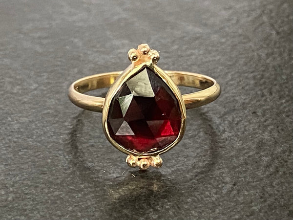 Rhodolite Garnet Ring | Gold Garnet Ring | Nimala Designs