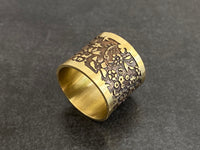 Handmade Etched Brass Ring