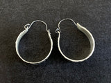 Handmade Sterling Silver Mini Hoop Earrings with Flowers