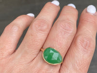 The Chrysoprase Dream: Handcrafted Solid 9ct Gold & Chrysoprase Statement Ring