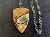 Polychrome Jasper Pendant with 24 inch Sterling Silver Chain