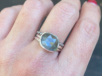 Moonstone Stacking Ring | Grey Moonstone Rings | Nimala Designs