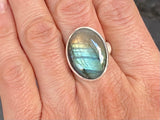 Handmade Labradorite & Sterling Silver Statement Ring