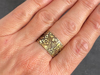 Etched Brass Ring | Adjustable Brass Ring | Nimala Designs
