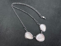 Lunar Love: Handcrafted Rose Quartz & Sterling Silver Necklace