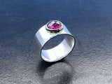 The Cherry Blossom: a handcrafted 9ct gold, sterling silver & rhodolite garnet ring