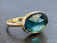 The Majestic Aurora - Handcrafted 9ct Gold & London Blue Topaz Statement Ring