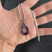 The Ruby Rose: handcrafted sterling silver and Ruby pendant