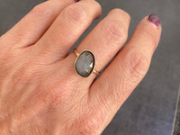 Moonstone Gold Ring | Grey Moonstone Ring | Nimala Designs
