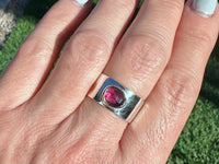 The Cherry Blossom: a handcrafted 9ct gold, sterling silver & rhodolite garnet ring
