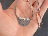 Handmade Etched Sterling Silver Pendant with Howlite