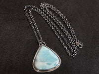 The Celestial Dreamer: handcrafted sterling silver & Larimar Necklace