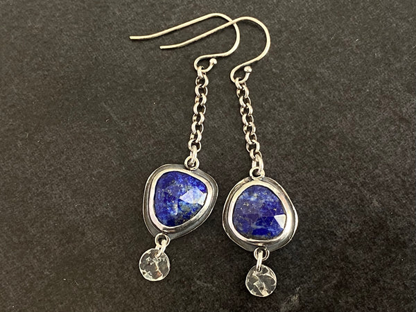 Handcrafted Sterling Silver & Lapis Lazuli Dangle Earrings