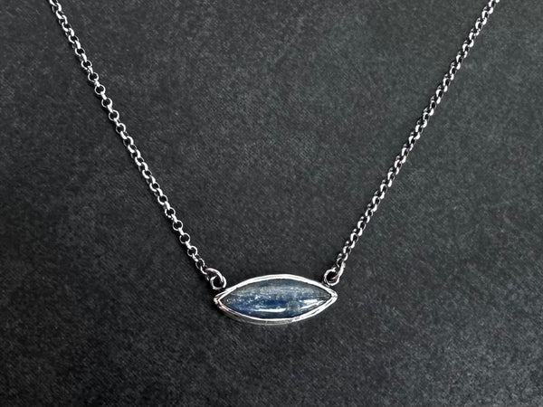 The Azure Dream: handcrafted sterling silver & kyanite necklace