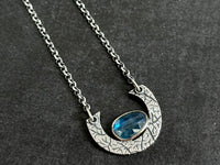 The Peaceful Dreamer: handcrafted 9ct gold & sterling silver necklace with Moss Kyanite
