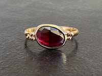 Gold Garnet Ring | Rhodolite Garnet Ring | Nimala Designs