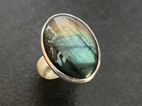 Handmade Labradorite & Sterling Silver Statement Ring