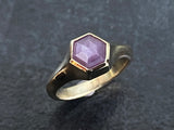 The Pink Champagne: Solid 9ct Gold & Sapphire Ring
