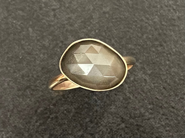 Moonstone Gold Ring | Grey Moonstone Ring | Nimala Designs