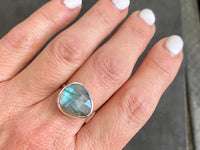 Handcrafted Sterling Silver & Blue Labradorite Statement Ring