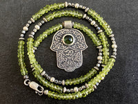Handcrafted Sterling Silver Hamsa with Peridot