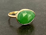 The Chrysoprase Dream: Handcrafted Solid 9ct Gold & Chrysoprase Statement Ring