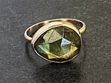 Handcrafted Solid 9ct Gold Ring with Labradorite