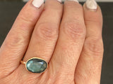 The Majestic Aurora - Handcrafted 9ct Gold & London Blue Topaz Statement Ring