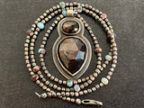 Amazonite Beaded Necklace | Brown Sapphire Pendant | Nimala Designs