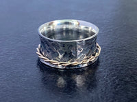 Handcrafted Solid Gold & Sterling Silver Spinner Ring