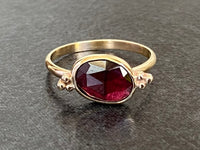 Gold Garnet Ring | Rhodolite Garnet Ring | Nimala Designs