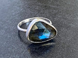 Labradorite Stone Ring | Blue Labradorite Ring | Nimala Designs